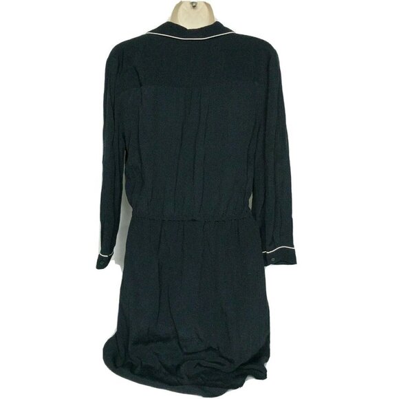 Ann Taylor LOFT Black Empire Waist Dress XS V Neck - Picture 2 of 4